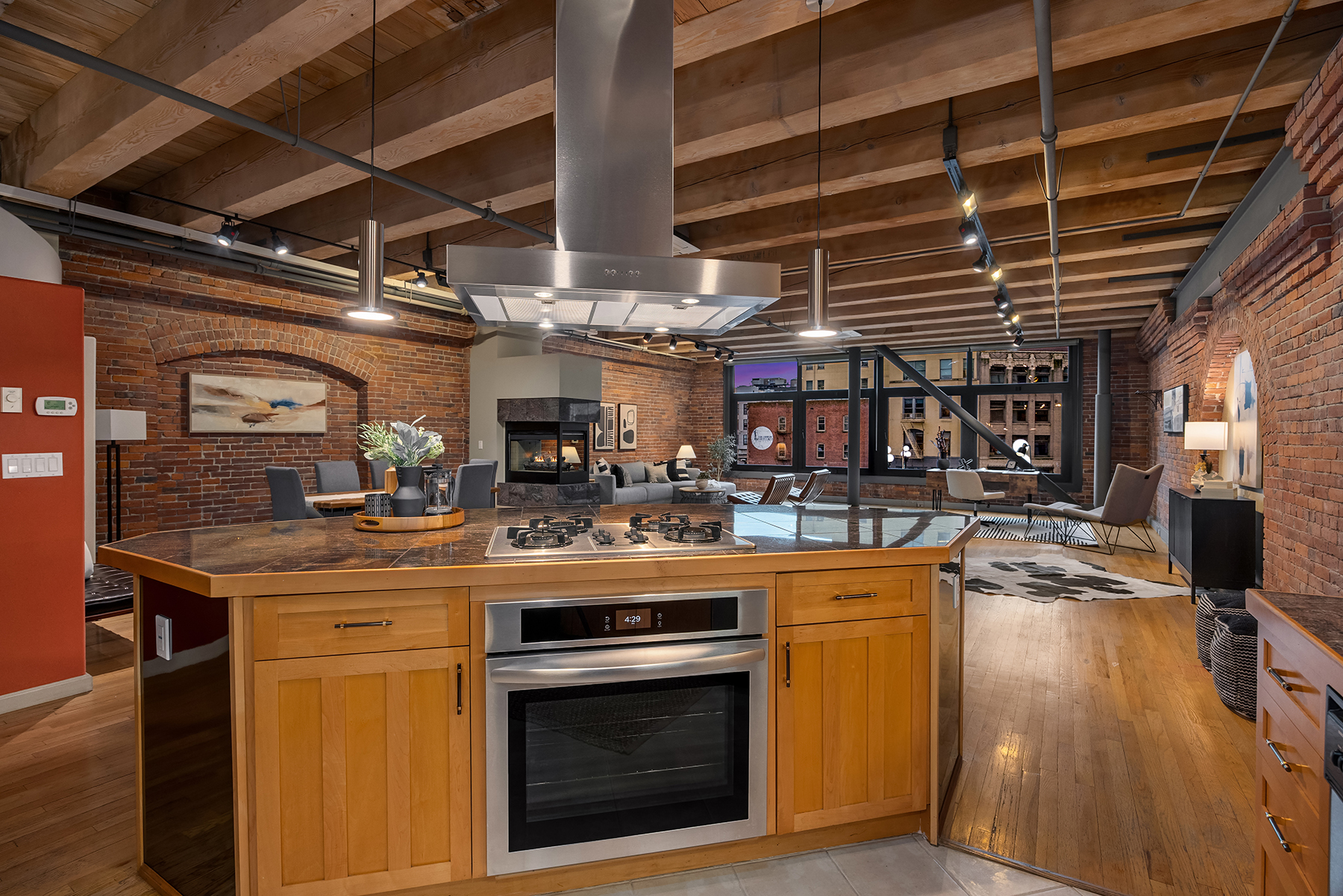 Open floor plan living dining